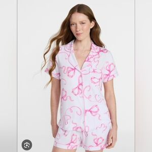 NWT Joyspun bridal Pink And White Bow Pajamas